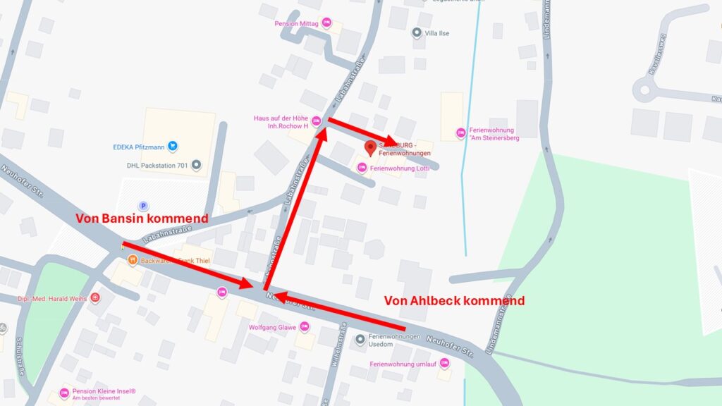 Anfahrt Sandburg während der Bauarbeiten